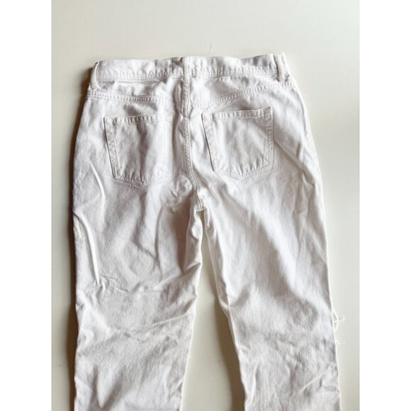 WE THE FREE PEOPLE Maggie White Mid Rise Destroyed Straight Leg Jeans, Size 29 - Picture 9 of 14